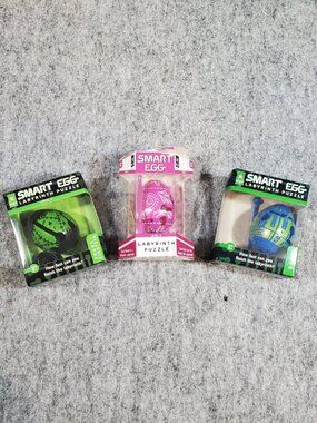 Bundle of Level 2 BePuzzled Smart Egg Labyrinth Puzzles - Purple, Frank, Robo